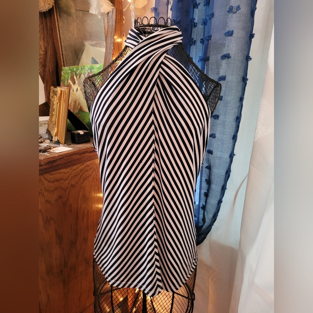 Lauren Ralph Lauren Striped Top in Navy and White